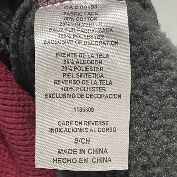 Washington State Cougars Hoodie Men Small Red Faux Fur Full Zip Jacket WSU - Picture 8 of 10